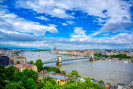 Страна Венгрия вид на Цепной мост, мост Сеченьи, Будапешт 