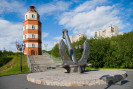 Город Мурманск вид на маяк и мемориал