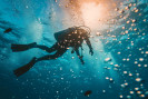 Курорт Коккини Хани вид на дайвинг и море
