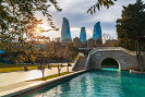 Город Баку вид на пламенные башни